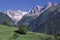 Famous Alps seen from Soglio, Grisons Canton, Switzerland
