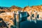 Famous and amazing Hoover Dam at Lake Mead, Nevada and Arizona Border