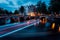 Famous Amsterdam Canal and magic light trails of a Vessel