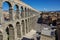 The famous ancient aqueduct in Segovia, Castilla y Leon