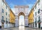 Famous arch at the Praca do Comercio, Lisbon, Portugal