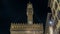 Famous Arnolfo tower of Palazzo Vecchio timelapse on the Piazza della Signoria at twilight in Florence, Tuscany, Italy