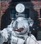 Famous Astronaut mural as part of the Tulsa, Oklahoma public art system by JEKS