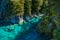 Famous attraction - Blue Pools, Haast Pass,  New Zealand, South Island