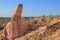 The famous attraction in Kenya is the gorge of Hell`s Kitchen - stones and rocks with colorful sand near Marafa, Malindi