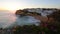 Famous beach village carvoeiro, during sunset Portugal