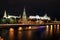 Famous and Beautiful Night View of Moskva river and Moscow Kreml