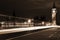 Famous and Beautiful night view to Big Ben and Houses of Parliament through night traffic, London, UK