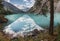 famous beautiful turquoise lake Shavla in the mountains of Altai, Russia