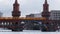 The famous berlin oberbaum bridge with traffic video