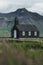 Famous black church of Budir at Snaefellsnes peninsula region in Iceland