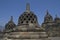 Famous Borobudur temple on a blue sky,