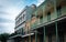 Famous Bourbon Street, New Orleans, Louisiana. Old mansions in the French Quarter of New Orleans