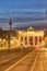 The famous Brandenburg Gate in Berlin at twilight
