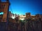 Famous bridge and old city at night under moonlight in Constantine, Algeria