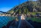 Famous bridge over Storms River Mouth at the Indian Ocean