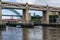 Famous bridges linking Newcastle and Gateshead over the river Tyne