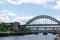 Famous bridges linking Newcastle and Gateshead over the river Tyne