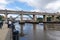 Famous bridges linking Newcastle and Gateshead over the river Tyne