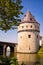 Famous Broel tower at Leie river, Kortrijk, Flanders, Belgium