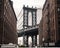 Famous Brooklyn Bridge in New York on a gloomy day