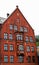 Famous Bryggen street with wooden colored houses in Bergen, Norway, UNESCO world heritage cite