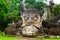 Famous Buddha park in Vientiane, Laos with numerous Buddha statues
