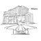 Famous buildings of Athens vector sketch