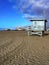 The famous Californian beach and watchmen\\\'s house of Santa Monica.