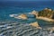 Famous Cape Drastis cliffs on Corfu island, Greece