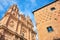 Famous Casa de las Conchas with La Clerecia Church in Salamanca, Castilla y Leon, Spain