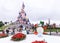 Famous castle in the Disneyland Paris in the winter day. France.