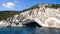 Famous caves of Meganisi with turquoise clear waters