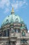 Famous central Unter den Linden street, Berlin Cathedral Berliner Dom in historical and business downtown of Berlin, Germany, at