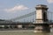 Famous Chain Bridge in Budapest,capitol of Hungary