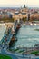 Famous chain bridge and Danube river