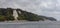 The famous chalk cliff KÃ¶nigsstuhl photographed from the Baltic Sea.