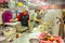 Famous Chinese noodle shop and Unacquainted Chinese chef cooking in `beijing road ` walking street in guangzhou city