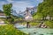 Famous church in the idyllic mountain village Ramsau, Bavaria, Germany