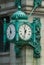 Famous Clock in Downtown Chicago on State Street, USA