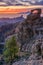 The famous `cloudy waterfalls` seen from the caldera of the Teide volcano in Tenerife at sunrise