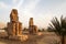 Famous colossi of Memnon  giant sitting statues  Luxor