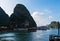 famous destination of Vietnam, Ha Long Bay Cruse liner junk sails in sea landscape travel