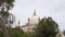 Famous dome Cathedral Saint Louis among ancient and ruined Carthage Tunisia. Workers repair dome Cathedral Saint Louis.