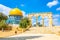 Famous dome of the rock situated on the temple mound in Jerusalem, Israel