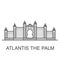 Famous Dubai resort hotel illustration - Atlantis The Palm.