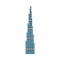 Famous Dubai skyscraper icon isolated on white background