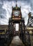 The famous Eastgate Clock, viewed from the historic city walls in the city of Chester, UK