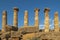 Famous eight columns of the Temple of Heracles or Hercules, known as Tempio di Eracle in Italian.