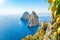 Famous Faraglioni Rocks, Capri Island, Italy